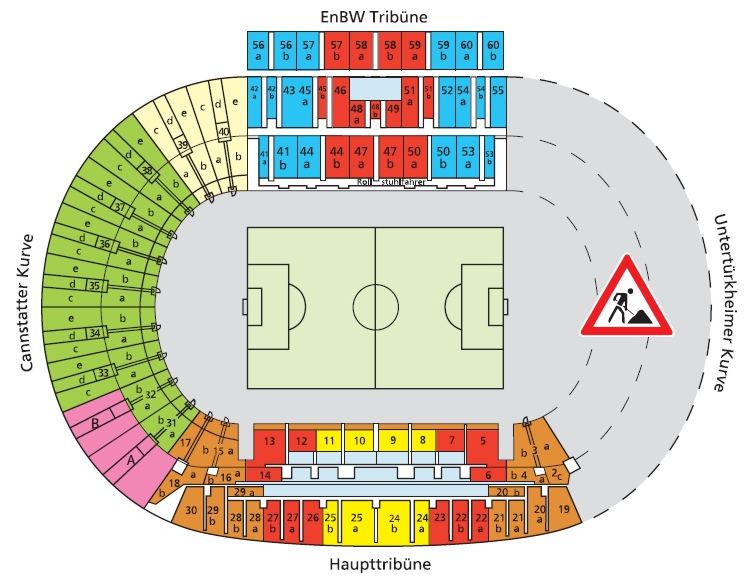 Mercedes-Benz Arena (Gottlieb-Daimler-Stadion) Sitzplan