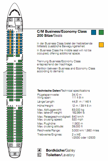 Airbus A321 200 Sitzplan