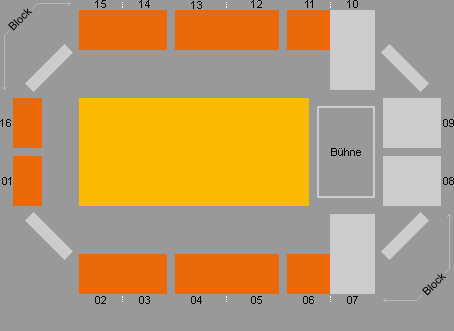 Sitzplan, Saalplan der Arena Leipzip – Sitzplan